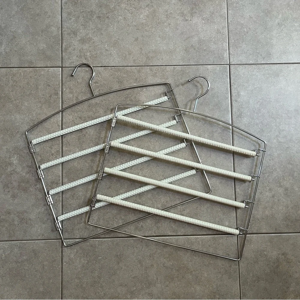 2 RICHARDS 4 Tier Closet & Storage Clothes Hanger Space Saving w Swing Arms NWOT